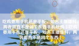吃鸡要用手机还是平板，知名主播爆料，两者简直不是同个东西手机吃鸡「吃鸡要用手机还是平板，知名主播爆料，两者简直不是同个东西」