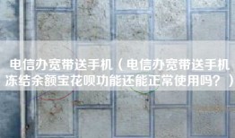 电信办宽带送手机（电信办宽带送手机冻结余额宝花呗功能还能正常使用吗？）