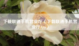 下载联通手机营业厅（下载联通手机营业厅App）