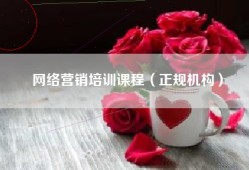 网络营销培训课程（正规机构）