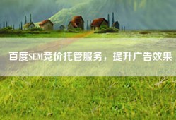 百度SEM竞价托管服务，提升广告效果