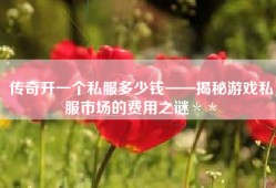传奇开一个私服多少钱——揭秘游戏私服市场的费用之谜＊＊