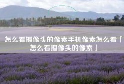 怎么看摄像头的像素手机像素怎么看「怎么看摄像头的像素」