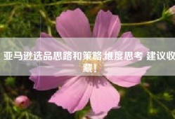 亚马逊选品思路和策略,维度思考 建议收藏！