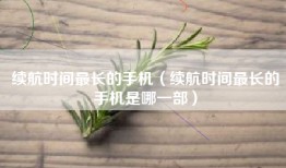 续航时间最长的手机（续航时间最长的手机是哪一部）