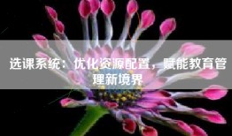 选课系统：优化资源配置，赋能教育管理新境界