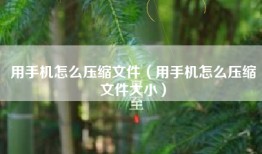 用手机怎么压缩文件（用手机怎么压缩文件大小）