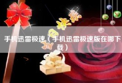 手机迅雷极速（手机迅雷极速版在哪下载）