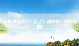 还是别看这个广告了！别瞅我！瞅你咋的？
