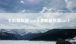 手机模拟器 mac（手机模拟器mac）