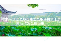 苹果sim卡怎么取出来怎么取手机卡「苹果sim卡怎么取出来」
