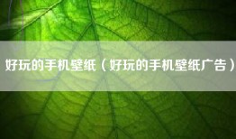 好玩的手机壁纸（好玩的手机壁纸广告）