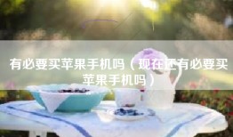 有必要买苹果手机吗（现在还有必要买苹果手机吗）
