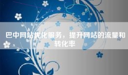 巴中网站优化服务，提升网站的流量和转化率