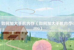 如何加大手机内存（如何加大手机内存OPPO）