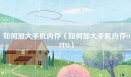 如何加大手机内存（如何加大手机内存OPPO）