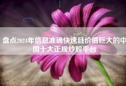 盘点2024年信息准确快速且价值巨大的中国十大正规炒股平台