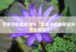 苹果手机隐藏视频（苹果手机隐藏视频怎么加密）