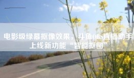 电影级绿幕抠像效果，斗鱼OBS直播助手上线新功能“智能抠图”