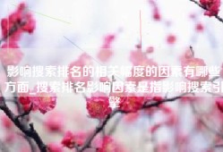 影响搜索排名的相关幅度的因素有哪些方面_搜索排名影响因素是指影响搜索引擎