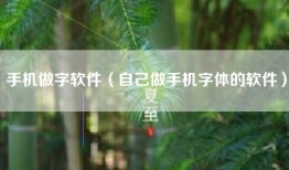 手机做字软件（自己做手机字体的软件）