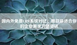 国内外免费CRM系统对比：哪款最适合你的企业需求刀路资讯