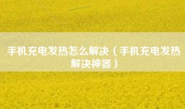 手机充电发热怎么解决（手机充电发热解决神器）