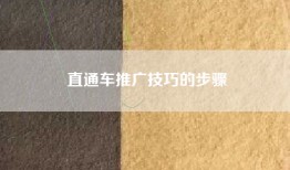 直通车推广技巧的步骤