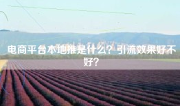 电商平台本地推是什么？引流效果好不好？