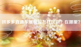 拼多多直通车展现位怎样区别？在哪里？