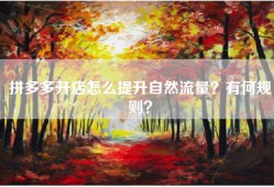 拼多多开店怎么提升自然流量？有何规则？