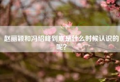 赵丽颖和冯绍峰到底是什么时候认识的呢？