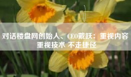 对话楼盘网创始人、CEO戴跃：重视内容 重视技术 不走捷径