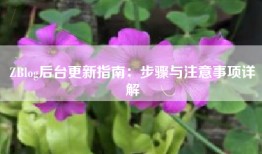 ZBlog后台更新指南：步骤与注意事项详解