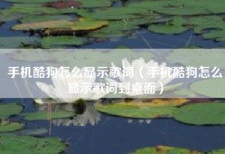 手机酷狗怎么显示歌词（手机酷狗怎么显示歌词到桌面）