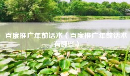 百度推广年前话术（百度推广年前话术有哪些）