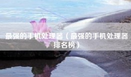最强的手机处理器（最强的手机处理器排名榜）