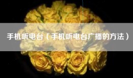 手机听电台（手机听电台广播的方法）