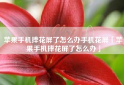 苹果手机摔花屏了怎么办手机花屏「苹果手机摔花屏了怎么办」