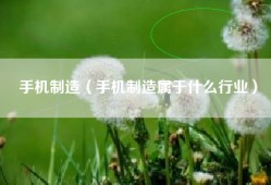 手机制造（手机制造属于什么行业）