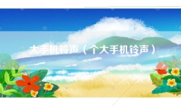 大手机铃声（个大手机铃声）