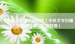 手机文字扫描识别软件（手机文字扫描识别软件哪个比较好用）