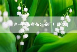 这一巨头宣布：关厂！裁员