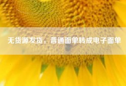 无货源发货，普通面单转成电子面单