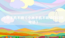 小米手机不响（小米手机不响铃自动接电话）