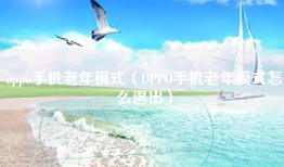 oppo手机老年模式（OPPO手机老年模式怎么退出）