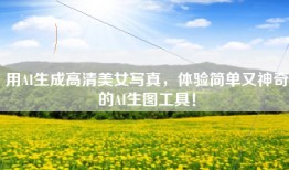 用AI生成高清美女写真，体验简单又神奇的AI生图工具！