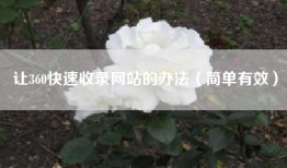 让360快速收录网站的办法（简单有效）