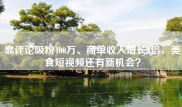靠评论吸粉400万、商单收入增长3倍，美食短视频还有新机会？