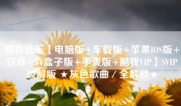 酷我音乐【电脑版+车载版+苹果IOS版+安卓+TV盒子版+手表版+酷我VIP】SVIP破解版 ★灰色歌曲／全解锁★